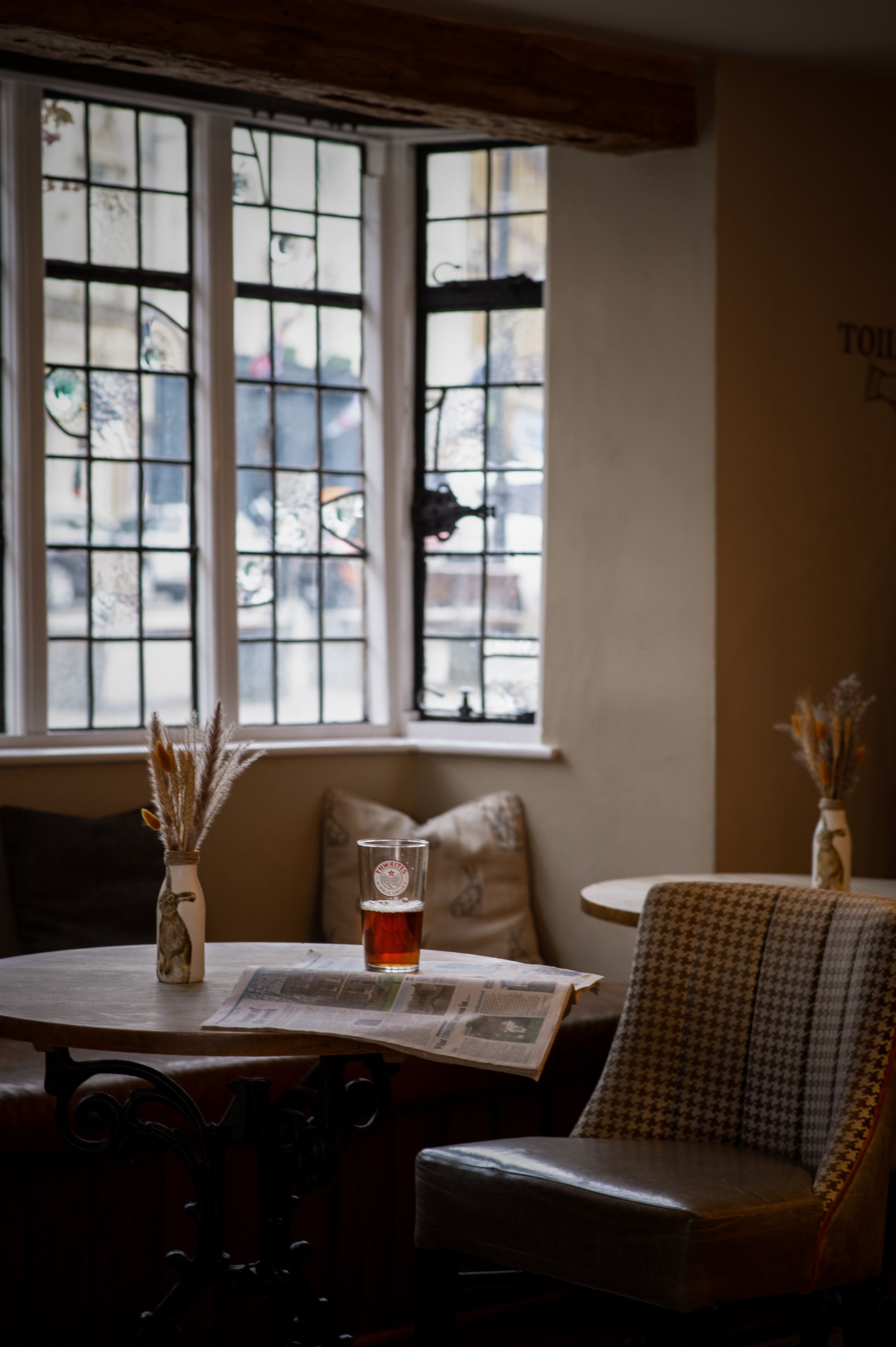 a table by the window