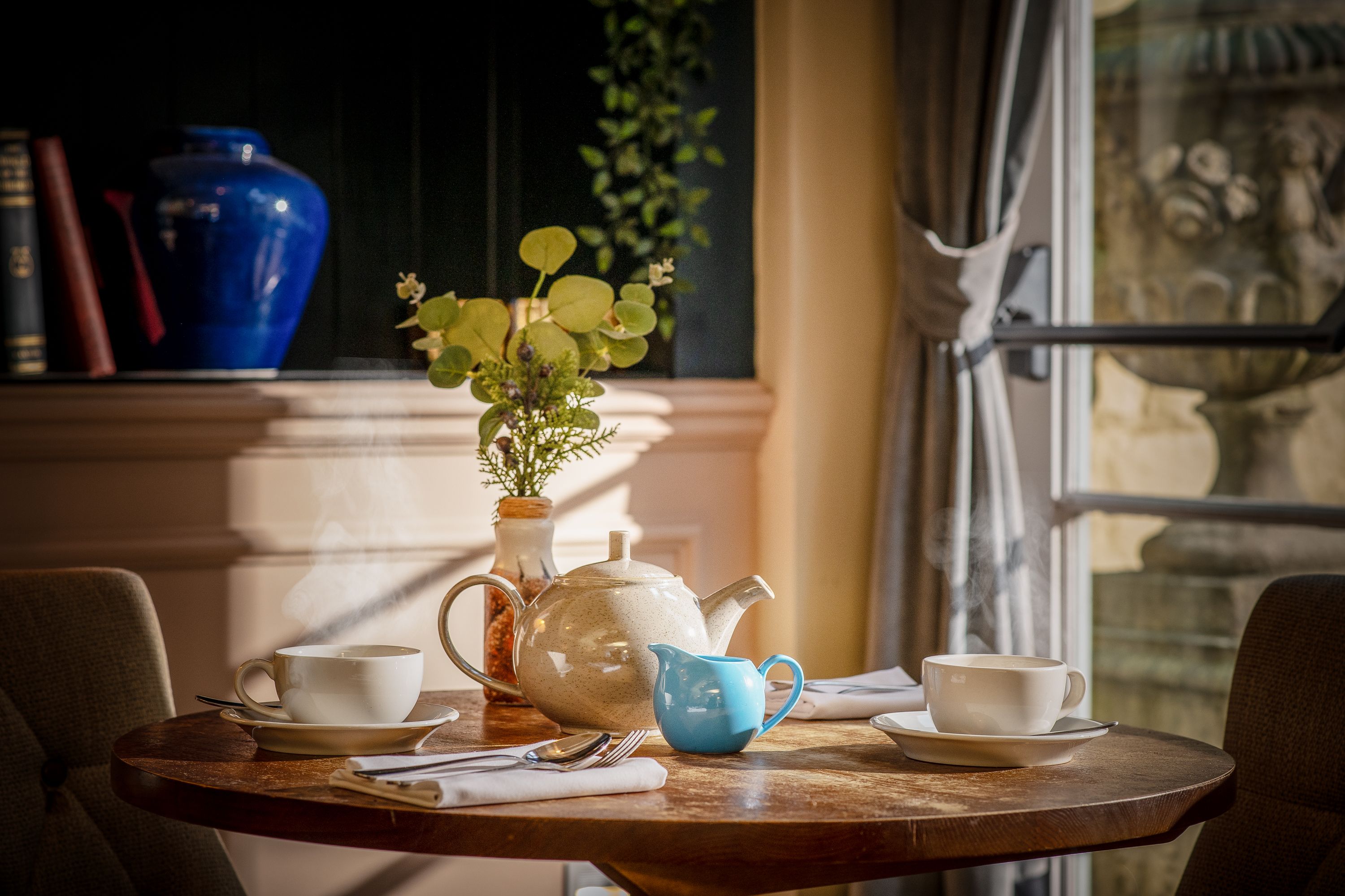 tea pot on a table at the fleece