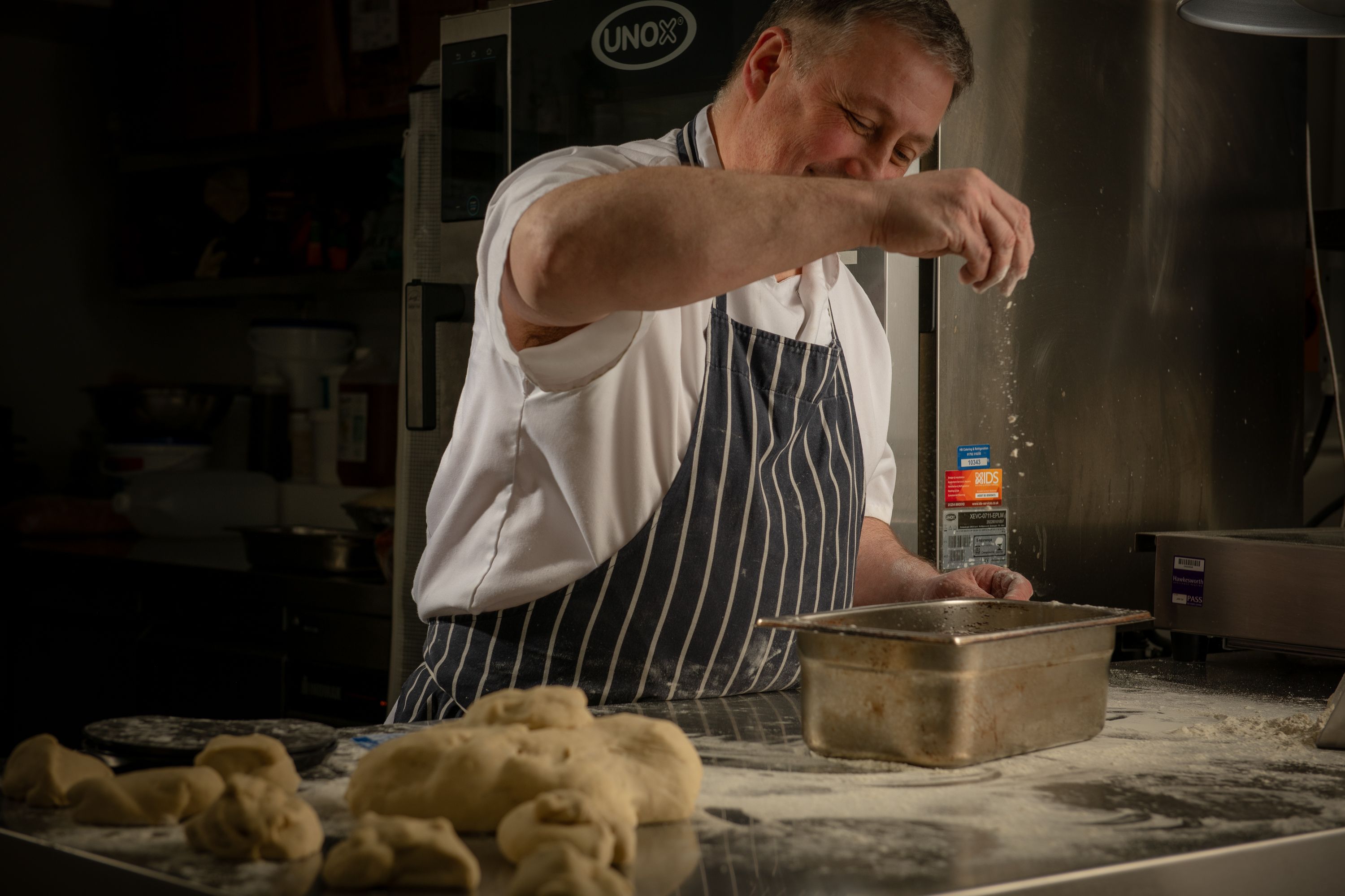 chef making fresh bread